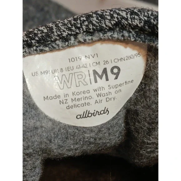 Allbirds Wool Runners Mens Size 9 Gray White Running Walking Shoes Sneakers - Picture 6 of 8